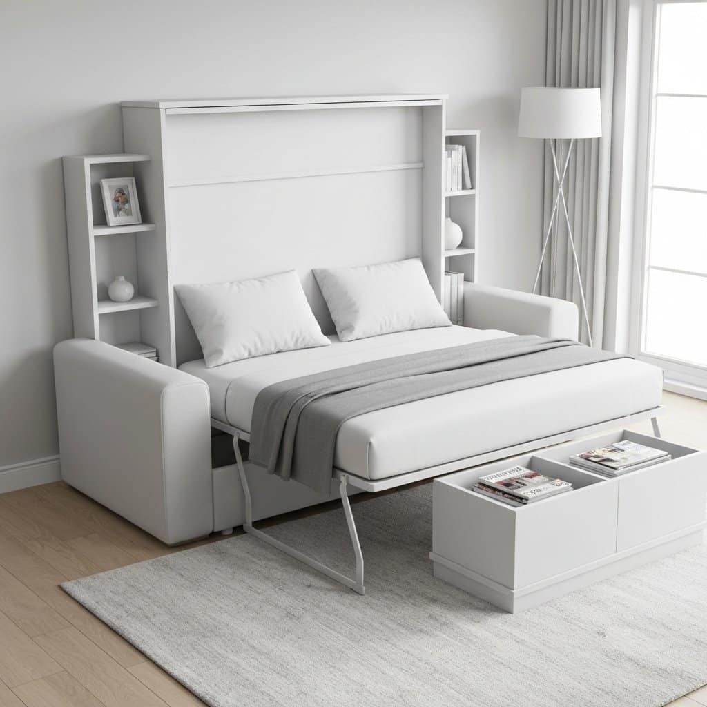 Meble wielofunkcyjne: półkotapczan i stolik z funkcją przechowywania – rewolucja w małych przestrzeniach